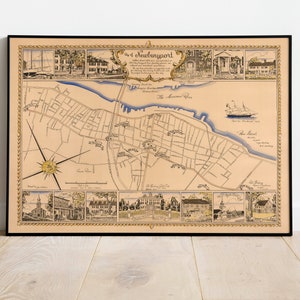 Newburyport Map Wall Print | Gerahmte Karte Wanddeko | 1940 Newburyport Karte Kunstdruck | Posterdruck | Kunstdruck auf Leinwand | Karte Wandkunst Poster