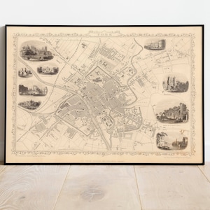 York Karte Druck | Fine Art Prints| 1851 York Karte Wandkunst| Gerahmte Wandkunst| Leinwandbild | Poster Kunst| Drucke Wandkunst| Stadt Karte Wandbilder