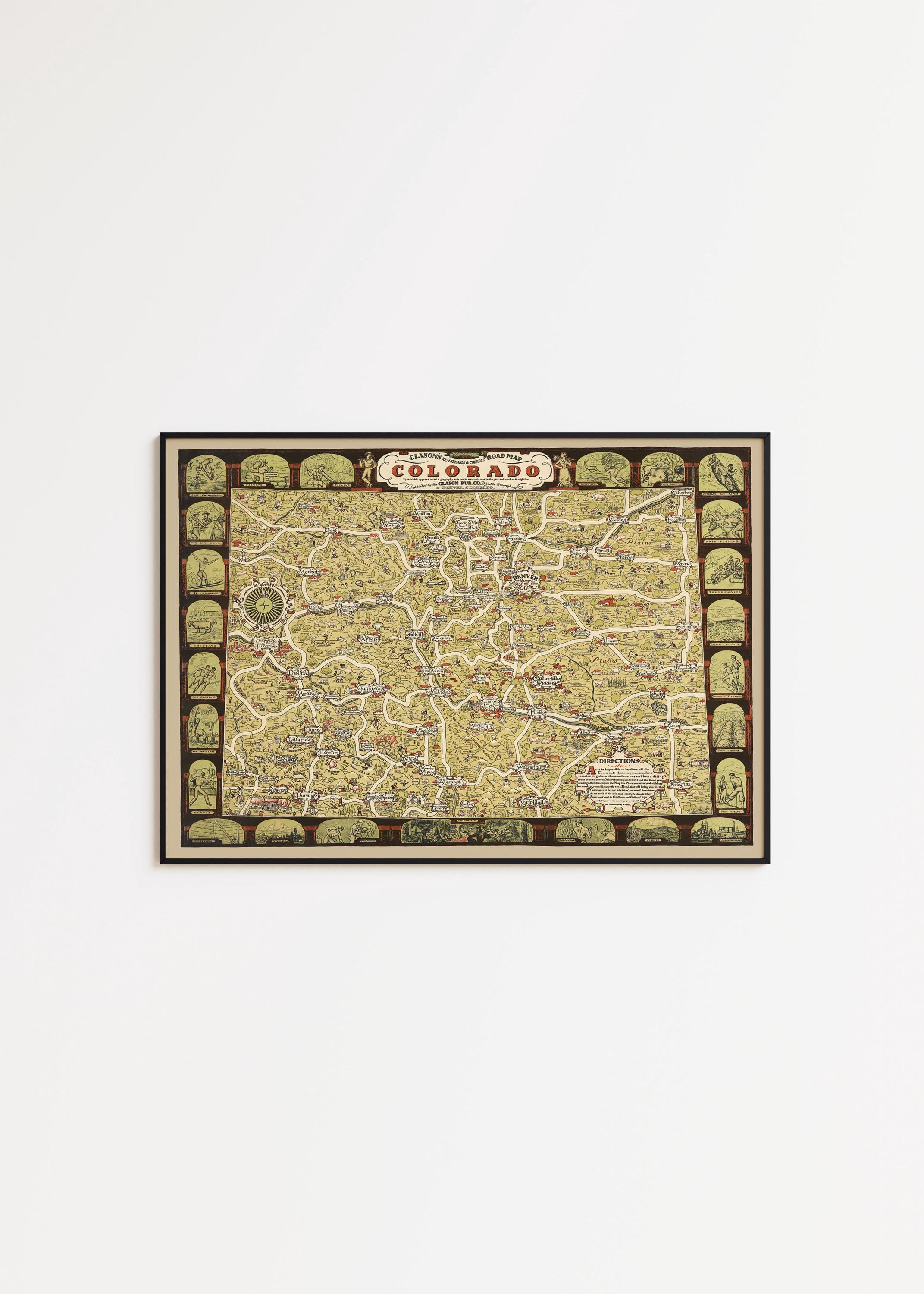Vintage Colorado Road Map Print: Antique Style Wall Art - Etsy
