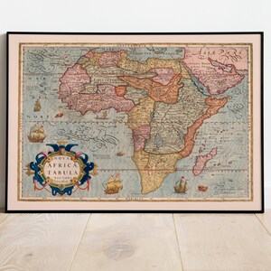 Landkarte Afrika 1623| Gerardus Mercator| Alte Karte Wanddeko | Vintage Karte Wandkunst| Posterdruck | Gerahmter Kunstdruck| Leinwanddruck Karte
