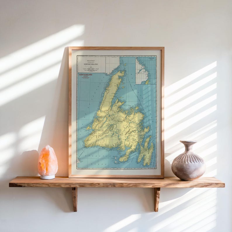 Vintage Newfoundland Map Poster: Canada Wall Art Print image 4