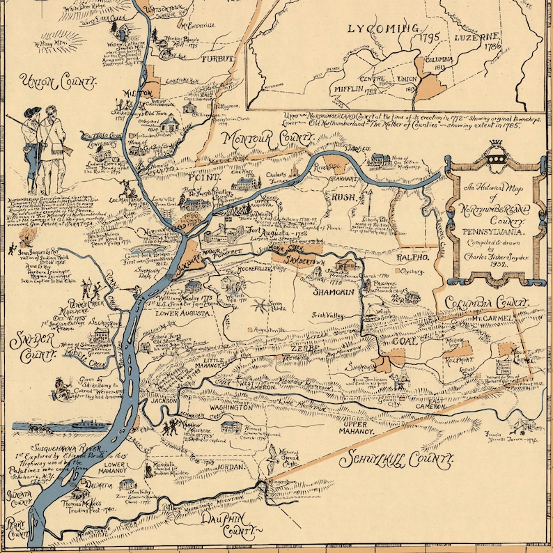 Northumberland County Pa Wall Map Basic Style By Mark vrogue.co