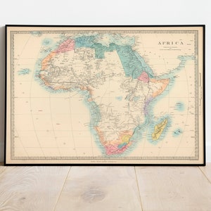 Landkarte Afrika 1872| Alte Karte Wanddeko | Vintage Karte Wandkunst| Posterdruck | Gerahmter Kunstdruck| Leinwanddruck Karte