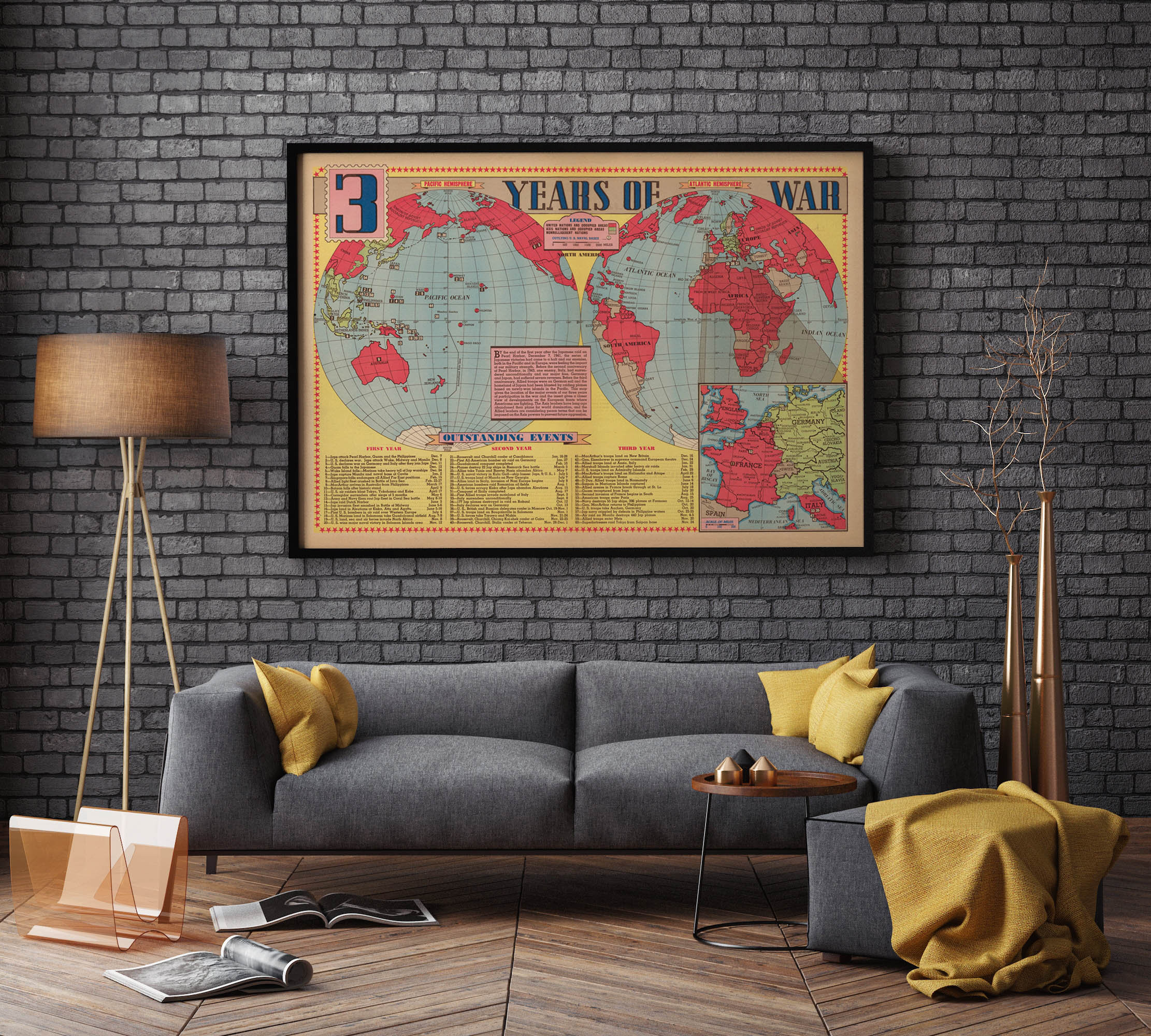 World War 2 Map Print Poster Print WW2 Maps Canvas Art War - Etsy