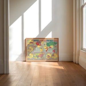 Imperios a través de los siglos/ Mapa del mundo/ Impresión de arte de pared / Decoración del hogar / Impresión de lienzo / Decoración de la habitación / Póster vintage / Decoración de la sala de estar