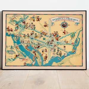 Distrikt von Columbia Map Print | Kunstgeschichte| Karte Wandkunst| Gerahmte Wandkunst| Leinwandbild | Poster Kunst| Drucke Wandkunst| Stadt Karte Wandbilder