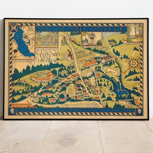 Mills College Karte Print | Kunstgeschichte| 1920 Mills College Karte Wandkunst| Gerahmte Kunst| Leinwandbild| Poster Kunst| Drucke Wandkunst| Karte Wandbilder