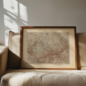 Mapa antiguo de Dresde 1891, póster enmarcado, impresión, arte de pared, lienzo, decoración de pared