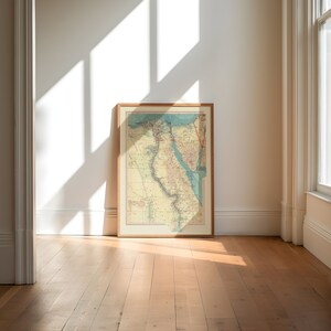 Geographische Karte von Ägypten| Karte Wanddeko | Vintage Karte Wandkunst| Posterdruck | Karte Wandbild | Gerahmter Kunstdruck| Leinwanddruck Karte