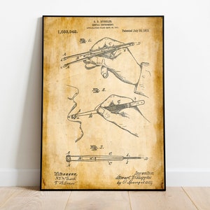 Lancet Patent Print| Framed Art Print| Vintage Poster Wall Decor| Art Canvas| Wall Poster| Wall Art Prints| Wall Prints