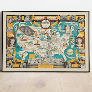 Bildliche Karte des Lebens von Mark Twain | Wand Kunstdruck | Vintage Poster | Kunst Leinwand für Wand-Dekor | Gerahmter Kunstdruck