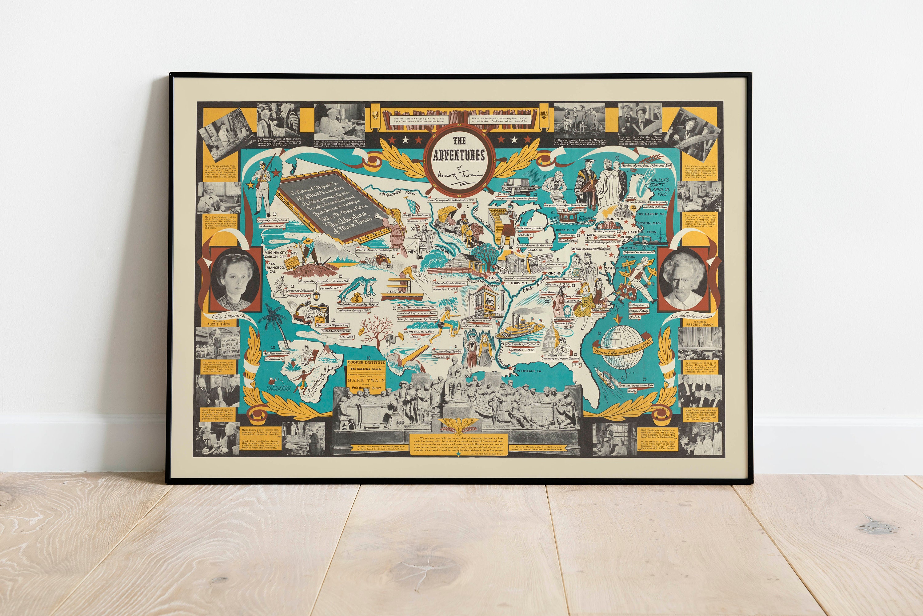 Pictorial Map Of The Life Of Mark Twain Wall Art Print Etsy pictorial-map-of-the-life-of-mark-twain-wall-art-print-etsy