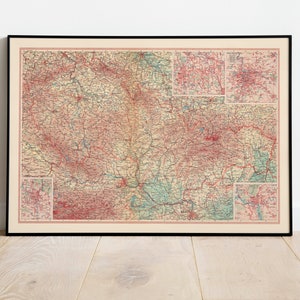 Carte géographique de la Tchécoslovaquie| Décor mural de carte| art mural de carte vintage| Impression d’affiche| Impression murale de carte| Impression d’art encadrée| Tableau sur toile Carte