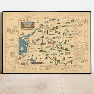 St. Lorenz Strom Karte Poster | Sankt Lorenz Strom Wand Kunst Druck | Wandkarte zum Aufklappen Wall Map Prints | Leinwanddruck Wanddekor