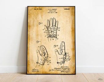 Handball Glove Patent Print| Framed Art Print| Vintage Poster Wall Decor| Art Canvas| Wall Poster| Wall Art Prints| Wall Prints