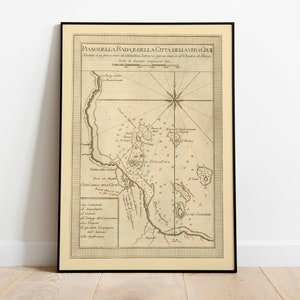 Seekarte von Veracruz 1777| Mexiko Karten| Alte Karte Wanddekor| Vintage Karte Wandkunst | Posterdruck | Gerahmter Kunstdruck | Wandbild Map