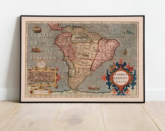 Map of America 1623| Gerardus Mercator| Old Map Wall Decor| Vintage Map Wall Art| Poster Print| Framed Art Print| Canvas Print Map