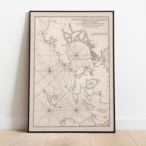 マニラ湾と市の海図 1810 | 古い地図の壁飾り | ビンテージ地図の壁アート | ポスタープリント | 額入りアートプリント | キャンバスプリント地図