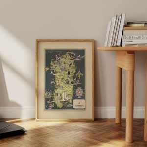 Sardinien Karte Drucken| Kunstgeschichte| 1939 Sardinien Karte Wandkunst| Gerahmte Wandkunst | Leinwand Kunst | Plakatkunst| Druckt Wandkunst | Karte Wandbilder