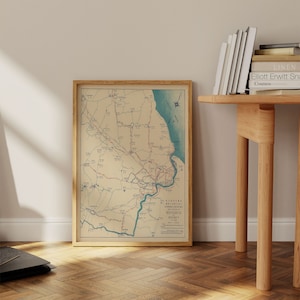 Straßenkarte von Shanghai 1936| Vintage Karte Poster Druck| Kunst Leinwand Wand-Dekor | Shanghai Map Wandbild | Gerahmte Kunstdrucke