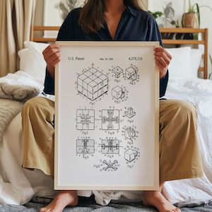 Rubikkub Patentkonsttryck: Vintage väggdekor