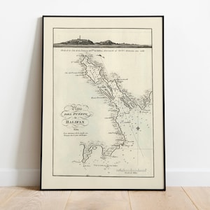 Seekarte des Hafens von Halifax 1818| Alte Karte Wanddeko | Vintage Karte Wandkunst| Posterdruck | Gerahmter Kunstdruck| Leinwanddruck Karte
