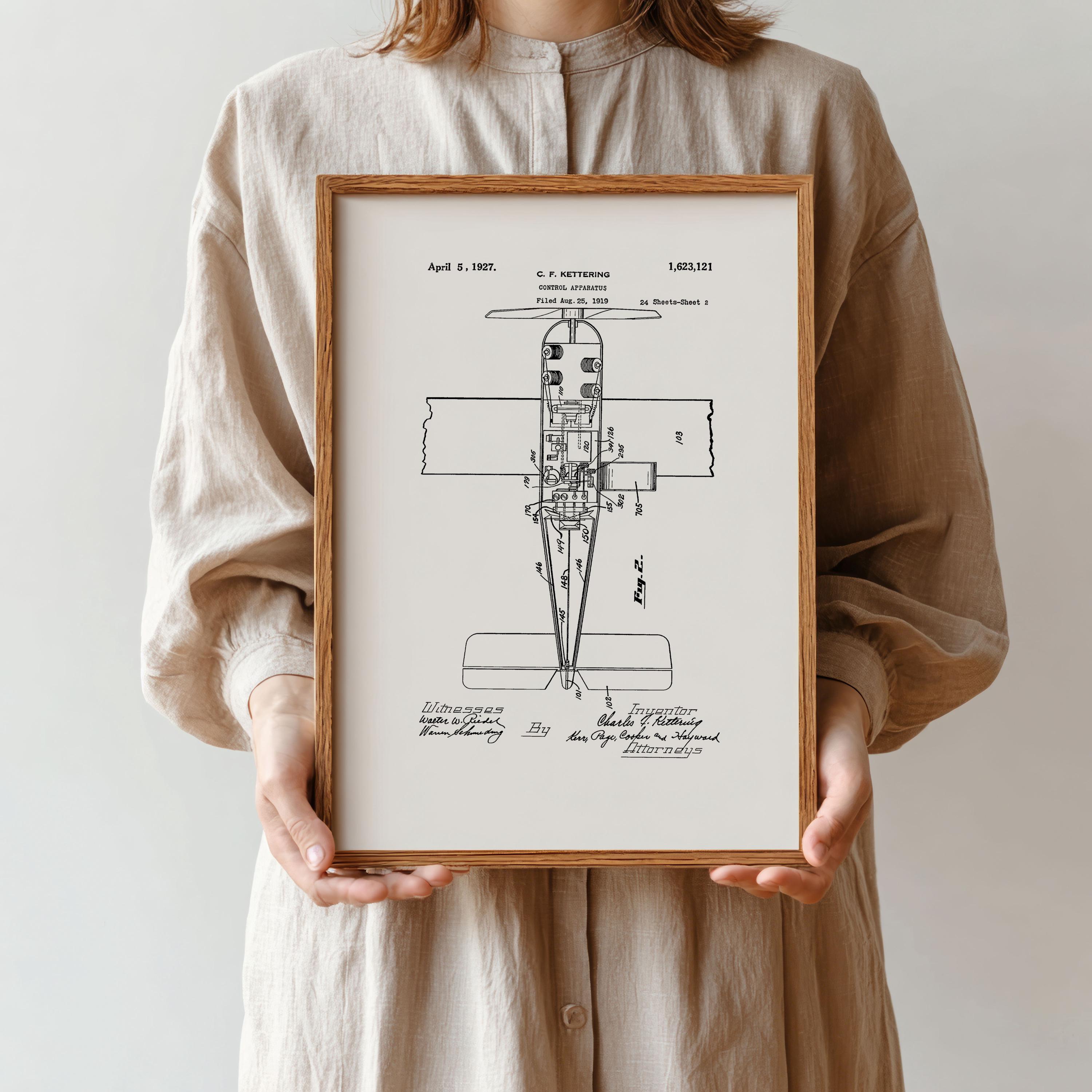 Vintage Airplane Patent Art Print: Aviation Wall Decor - Etsy