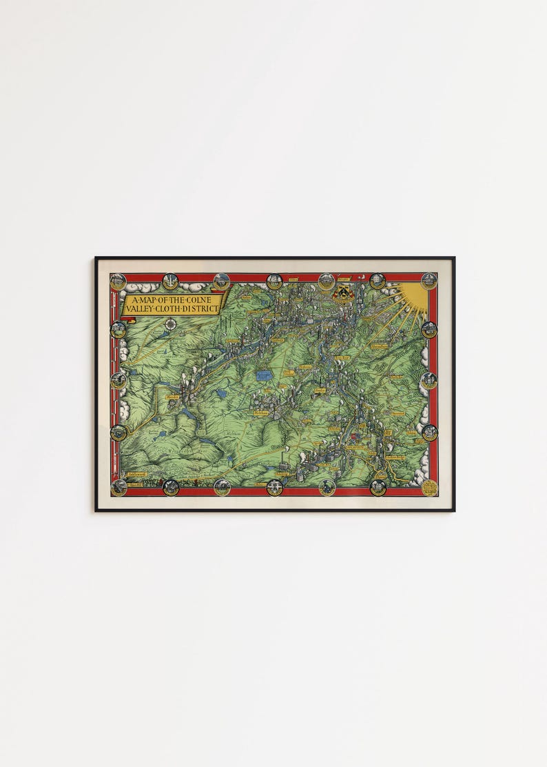 Colne Valley Map Print: 1946 England Wall Art - Etsy