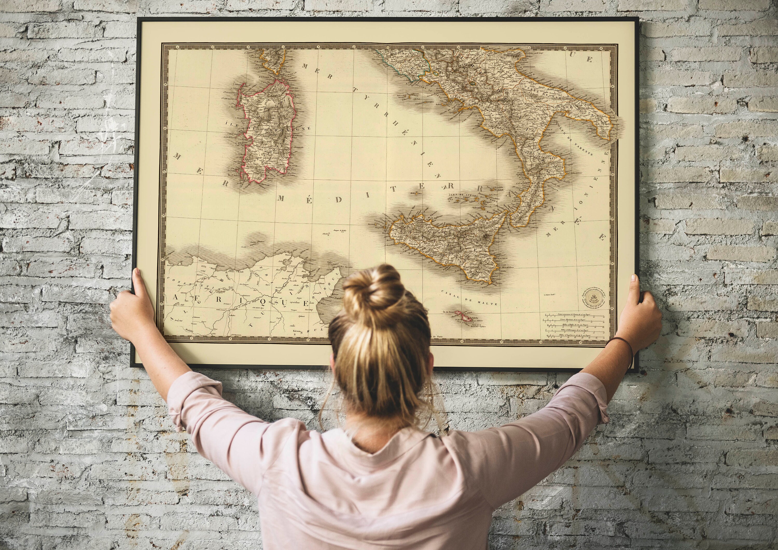 Historical Map of Southern Italy 1828 Old Map Wall Decor Etsy