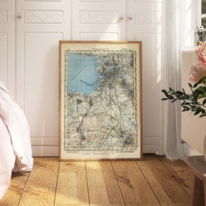 Mapa de San Petersburgo 1941/ Decoración de pared de mapa antiguo/ Arte de pared de mapa vintage / Impresión de póster / Impresión de arte enmarcado / Mapa de impresión de lienzo