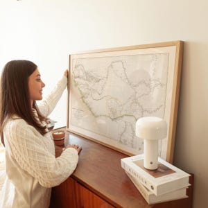 Mappa della costa occidentale dell'Africa, della Guinea e dei possedimenti britannici in Sierra Leone, stampa incorniciata, stampa artistica su tela, decorazione da parete