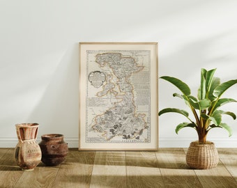 Composite Map of Palencia Provincia 1782| Old Map Poster Wall Art| Canvas Wall Art Print| Vintage Map Wall Poster| Spain Old Maps