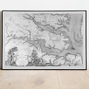 Mapa antiguo de Virginia/ Mapa antiguo de Jamestown/ Mapa antiguo de Williamsburg/ Mapa vintage de Yorktown/ Mapa de Virginia de 1939/ Mapas de pared para decoración