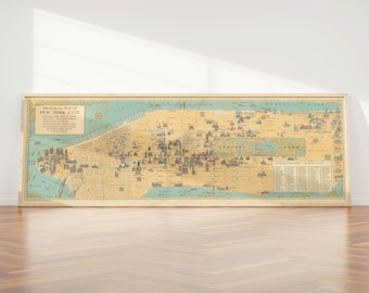 1926 年頃のヴィンテージ マンハッタン マップ、チャールズ ヴァーノン