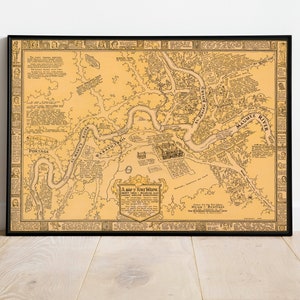 Impresión de pared de mapa de Fort Wayne/ Decoración de pared de mapa enmarcado/ Impresión de arte de mapa de Fort Wayne de 1812 / Impresión de póster / Impresión de lienzo Arte de pared / Póster de arte de pared de mapa