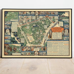 Map of Boston, Massachusetts| Old Map Poster for Wall Art| Canvas Print for Wall Decor| Vintage Map Print| Pull Down Map| Boston City Map