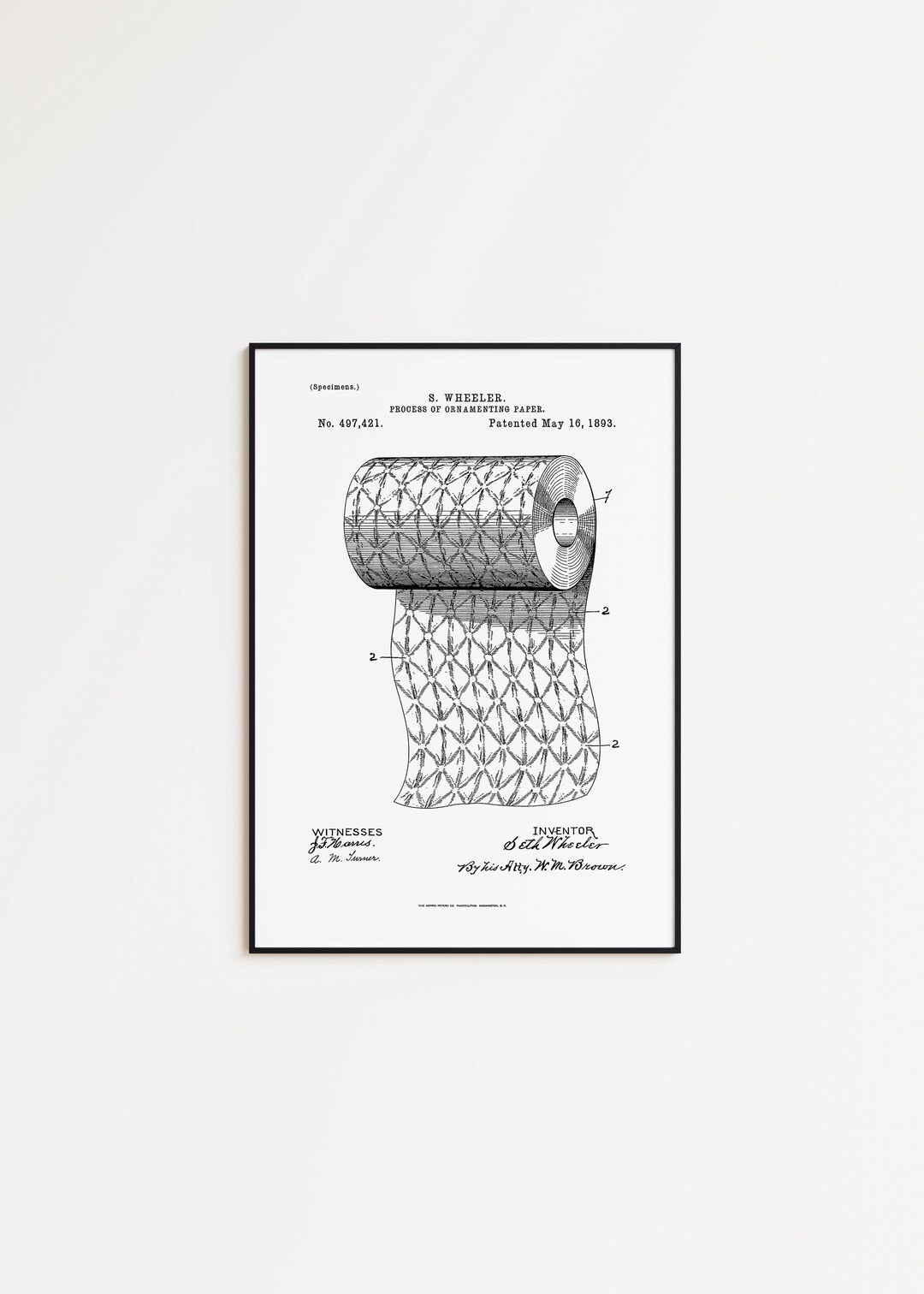 Toilet Paper Patent Art Print: Vintage Restroom Decor - Etsy