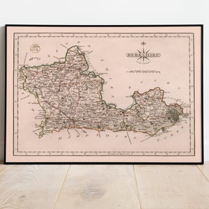 Historische Karte von Berkshire 1787| Alte Karte Wanddeko | Vintage Karte Wandkunst| Posterdruck | Gerahmter Kunstdruck| Leinwanddruck Karte