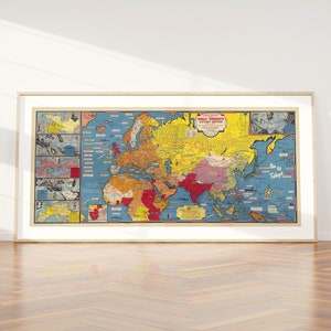 Eventi datati Mappa delle conquiste del mondo/Grafico della storia del mondo/Stampa su tela/Decorazioni per la casa/Stampa artistica da parete/Arredamento del soggiorno/Grafico della storia