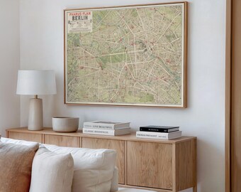 Mapa Berlina z 1906 r., wydruk: sztuka ścienna w stylu vintage