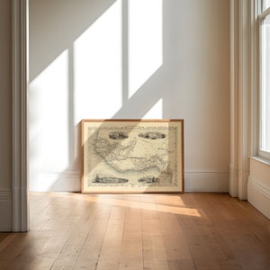 Mapa de África Occidental Imprimir decoración de la pared/ Impresión de arte de la pared de África Occidental/ Lienzo listo para colgar/ Póster Vintage/ Mapa desplegable/ Mapa de la pared de África