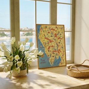 Seenplatte von England| Lake Distrikt Karte Wand Kunst Druck | England Alte Karte Poster Wanddekoration| Leinwanddruck Wandkunst