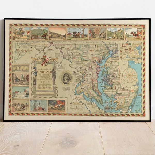 Maryland Map Print| Art History| 1931 Maryland Map Wall Art| Framed Wall Art| Canvas Art| Poster Art| Prints Wall Art| Map Wall Prints