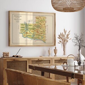 Mapa pictórico de La Pampa/ Santa Rosa/ Mapa antiguo Impresión de arte mural / Impresión de arte enmarcado / Lienzo de pared de mapa vintage / Impresión de pared / Impresión de póster