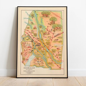 Mapa pictórico de Santiago del Estero, Argentina | Impressão de arte de parede de mapa antigo | Impressão artística emoldurada | Tela de parede de mapa vintage | Impressão de parede | Impressão de pôster