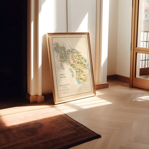 1933 Mapa de Rioja/ Argentina Mapas Impresiones de pared/ Arte de lienzo Arte de pared / Impresiones de arte enmarcadas / Impresión enmarcada de percha / Póster de mapa vintage