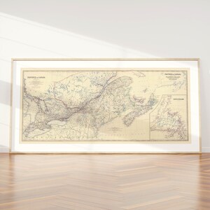 Carte composite du Canada 1861| Décor mural de vieille carte| art mural de carte vintage| Impression d’affiche| Impression d’art encadrée| Tableau sur toile Carte