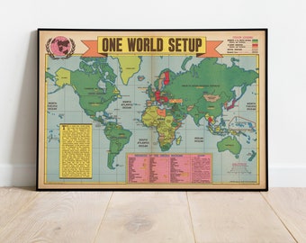 World War 2 Map Print| Poster Print| WW2 Maps| Canvas Art| War Maps| Art History| wwii Map Poster| Framed Wall Prints