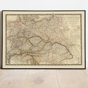 Carte historique de l'Empire autrichien 1789| Décor mural de vieille carte| art mural de carte vintage| Impression d’affiche| Impression d’art encadrée| Tableau sur toile Carte