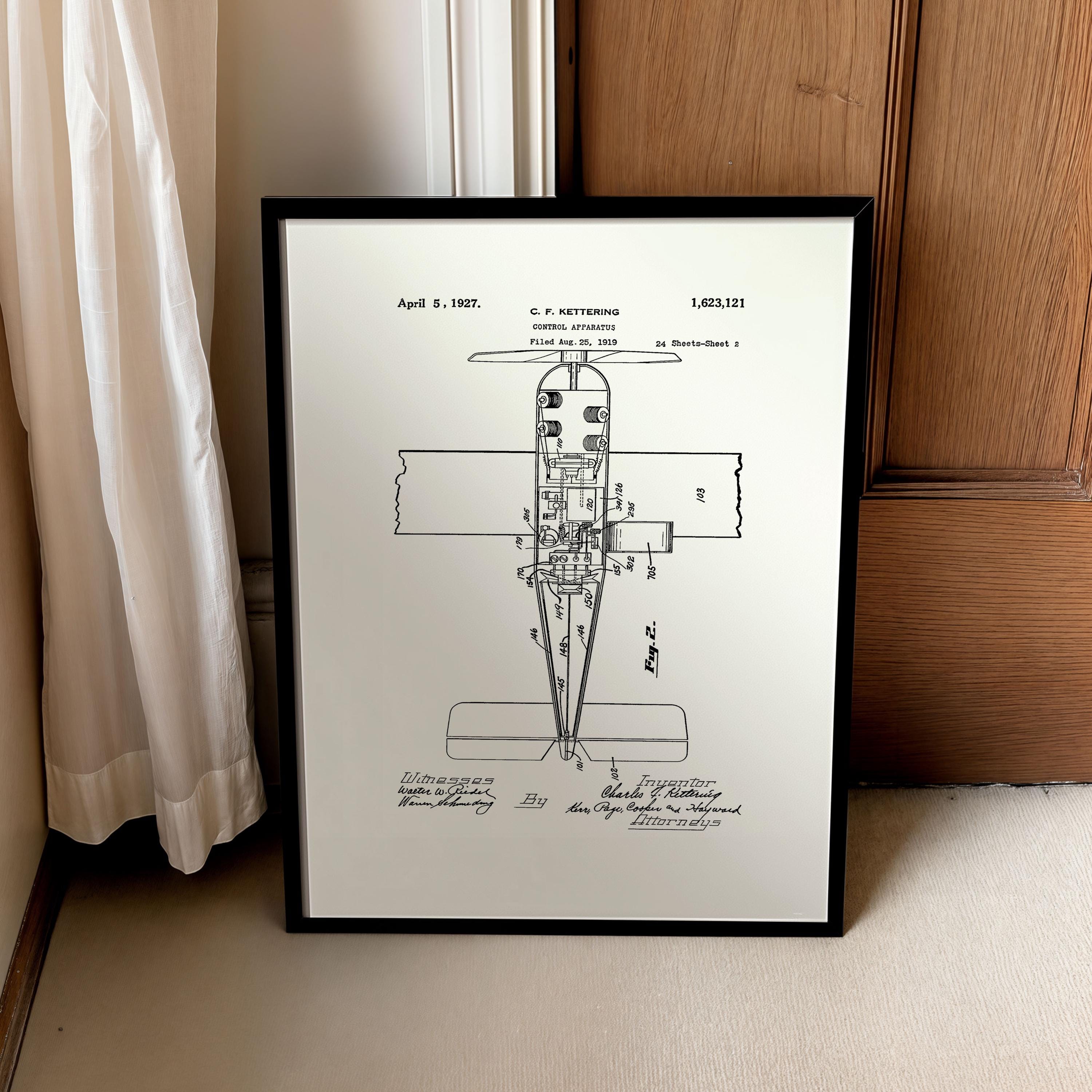 Vintage Airplane Patent Art Print: Aviation Wall Decor - Etsy